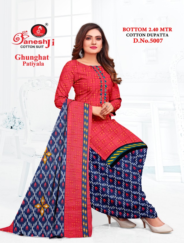 Ghunghat Vol 5 By Ganeshji Printed Cotton Dress Material Catalog